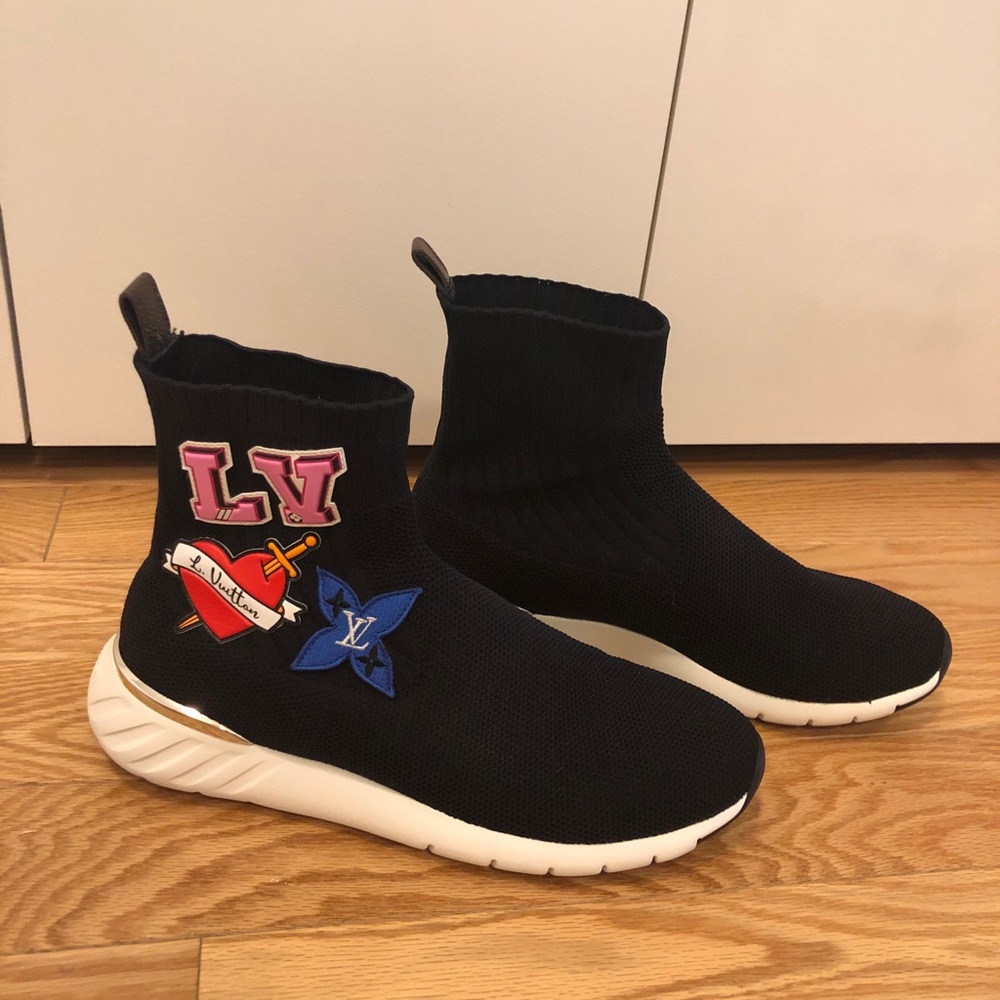 Louis Vuitton black heart sock sneakers